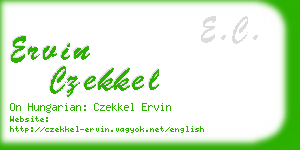 ervin czekkel business card